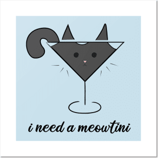 I need a Meowtini Black Cat Posters and Art